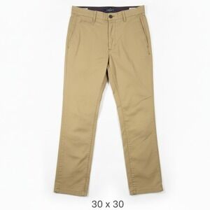 Nickel Iron Mens 30x30 Chino Pants Cotton Blend Khaki Tan Stretch Slim Straight